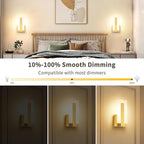 Joosenhouse Modern LED Wall Sconce Set of 2, Dimmable Hardwired Bathroom Vanity - Image 3