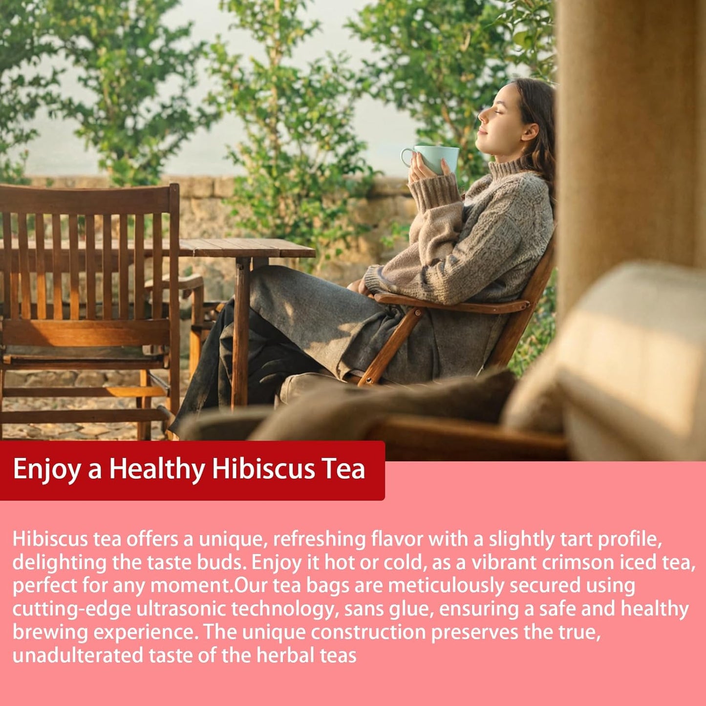 Samcci - Hibiscus Tea Bags, 50 Teabags - Premium dried hibiscus flower for tea - flor de jamaica natural - Non-GMO - Caffeine-free - Rich in Antioxidants & Support Digestion