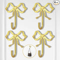 4 PCS Large Size Gold Bow Wall Hook, Metal Hooks, Bow Room Decor Hooks by XHIPY