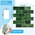 Art3d Peel and Stick Green Wall Tiles – 12"x12" Thicker Design Backsplash - Image 8