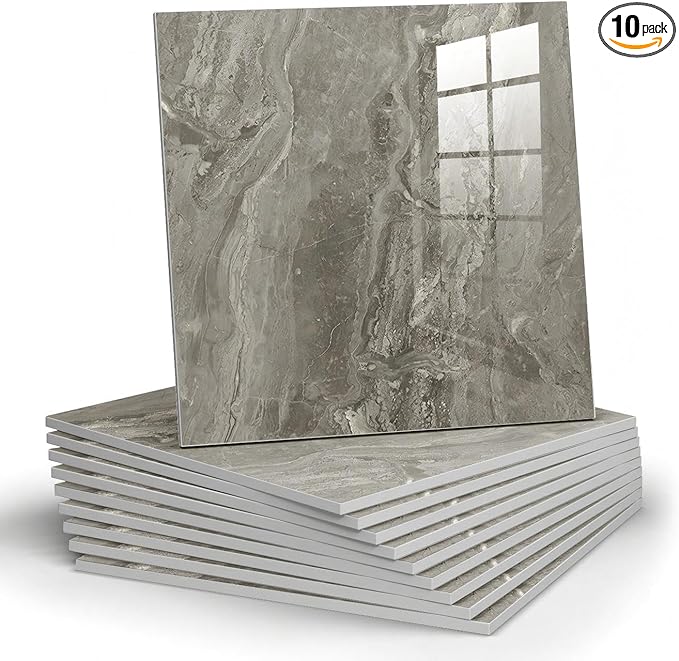 Chejiaye 10pcs Marble Peel and Stick Backsplash Waterproof Washroom Wall Panels by Chejiaye
