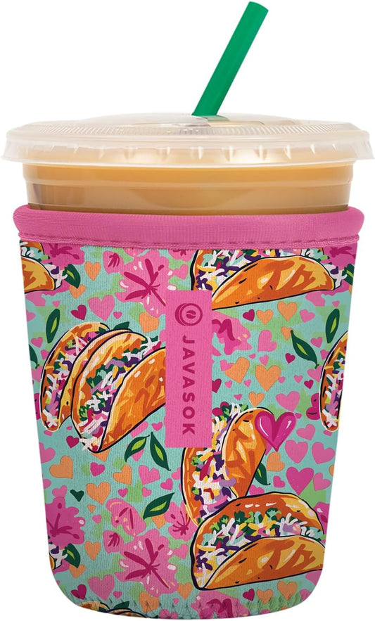 Sok It JavaSok Iced Coffee & Cold Soda Insulated Neoprene Cup Sleeve (Taco 'Bout, Small: 16-20oz)