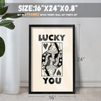 Heiple Framed Set of 3 Poker Wall Art Lucky You Poster, Trendy Retro Wall Art - Image 4