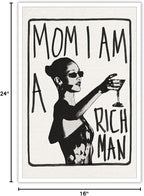 Liyark Mom I Am A Rich Man Aesthetic Retro Music Goblet Poster Feminist canvas - Image 8