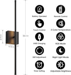 KARTOOSH 28.3 Inch 9 RGB Color Battery Operated Wireless Wall Sconces Set of Two - Image 5
