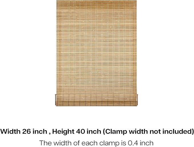 LazBlinds No Tools No Drill Bamboo Roller Shades, Cordless Bamboo Blinds - Image 7