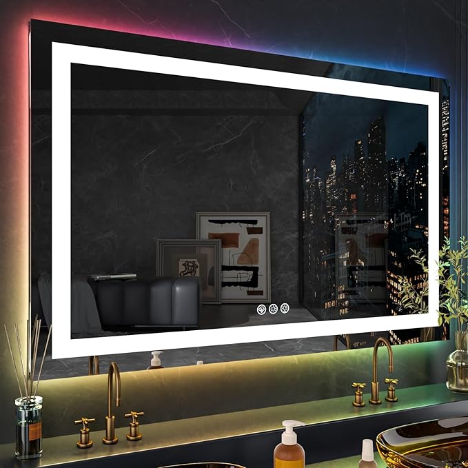 LOAAO 60X28 RGB LED Bathroom Mirror - Image 2