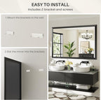 Briivue 50x30 Inch Black Bathroom Mirror - Image 8