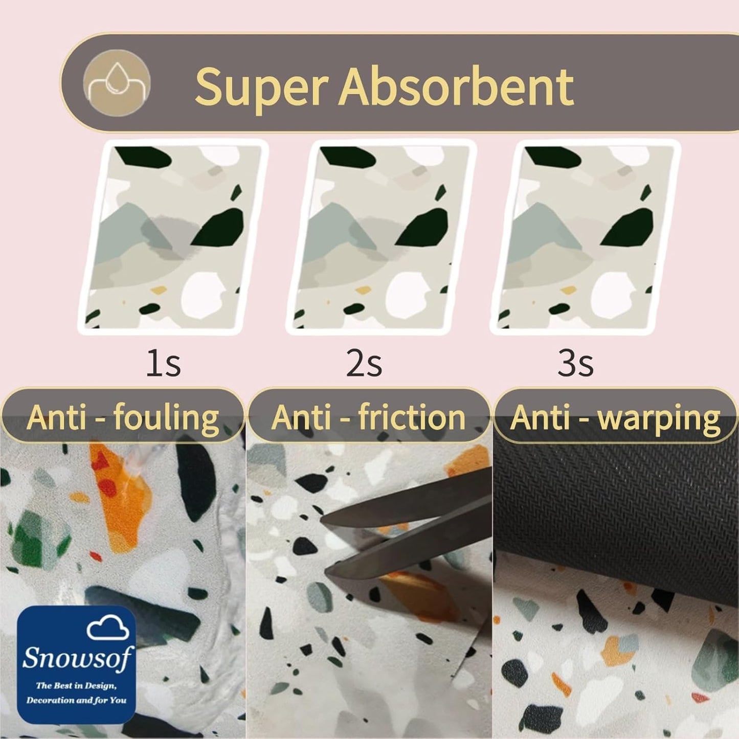 Dish Drying Mat - Absorbent Countertop Mat for Coffee Maker, Expresso Machine, Kitchen Use (02,12''×16'')