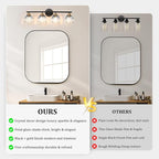 TALOYA Bathroom Vanity Light Fixtures, 4-Light Black and Gold Wall Lights - Image 6