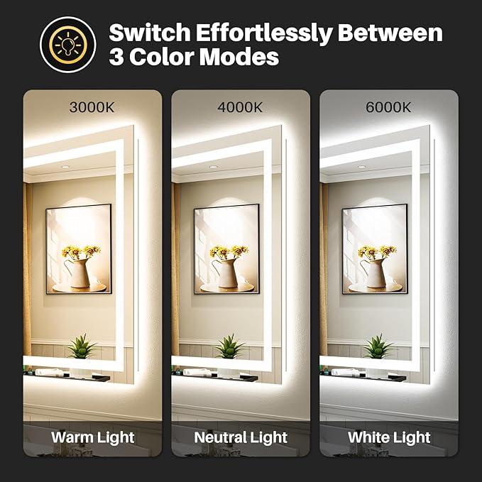 Briivue 40x24 Inch LED Bathroom Mirror - Image 5