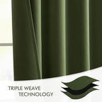 MIULEE Olive Green Back Tab Blackout Curtains 102 Inch Long 2 Panels Set - Image 7