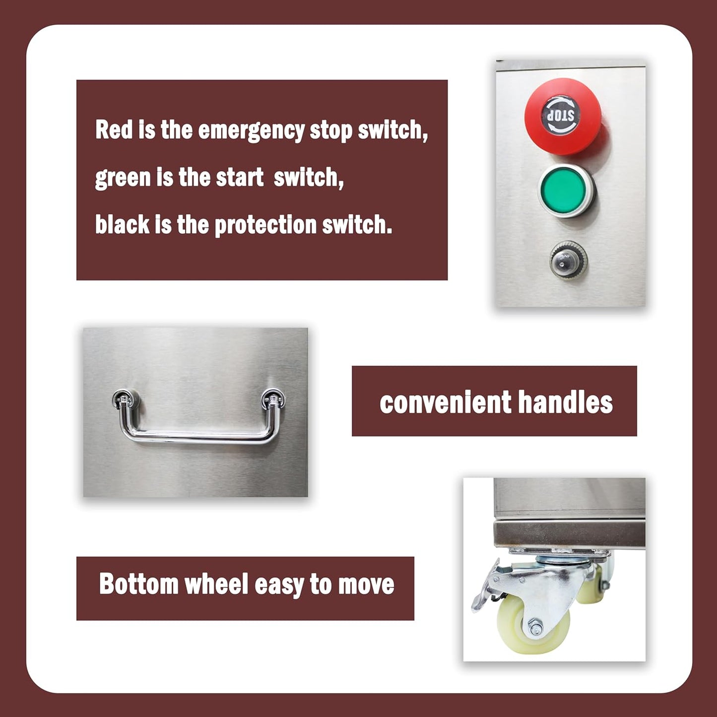 Commercial Meat Cutter Machine Meat Slicer Machine Electric TJ-130L Stainless Steel with 4.5mm Blade 110V 750W 400KG/H for Catering Businesses