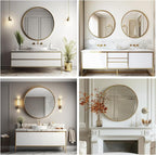 Sunniry Gold Round Mirror 30 inch, Large Circle Mirror, Round Wall Mirror - Image 6