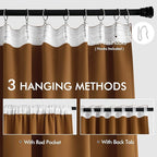 MIULEE Golden Brown Back Tab Blackout Curtains 63 Inch Length 2 Panels Set - Image 3