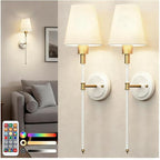 DORESshop Battery Operated Wall Sconce Set of 2, Wireless Wall Light Easy to by DORESshop