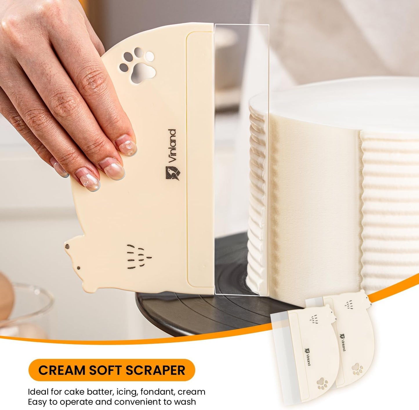 2 Pcs Cake Smoother Scraper, Cake Decorating Supplies Acrylic Cake Scraper Cake Decorating Supplies Food-Grade Transparent Flexible PE Plastic Cake Scraper‌ - Designed for Bread and Cake Decoration