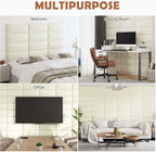 IFNOW Wall Mounted Upholstered Headboard Queen, 3D Peel and Stick Soundproof - Image 7