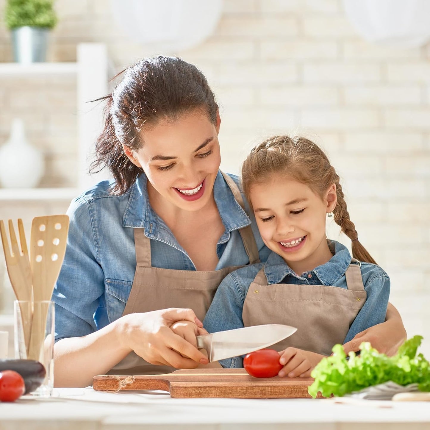 Tanlade 16 Pcs Acacia Wood Cutting Board with Handle Chopping Boards Decorative Charcuterie Platter Pizza Bread Cheese Fruit Serving Tray for Kitchen Counter Table Christmas Decorate(12 x 6 Inch)