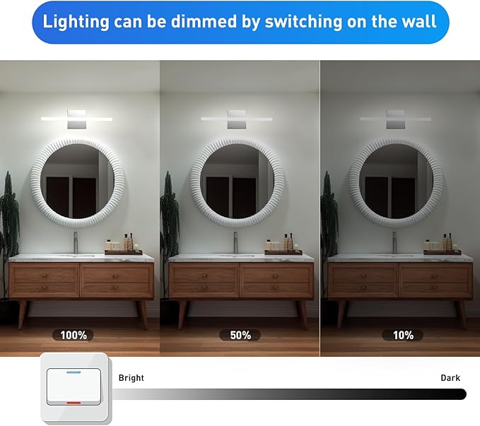 Combuh Modern Bathroom Vanity Light Fixtures Above Mirror Soft Shadow Free - Image 2