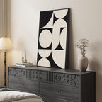 Framed Black and White Abstract Wall Art, Large Modern Canvas Prints Paintings - Image 2