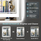 24x36 LED Bathroom Mirror with Lights, Backlit and Front Lit Anti-Fog Lighted - Image 3