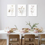 Bwodke Framed Wildflower Wall Art Butterfly Bee Botanical Floral Poster Canvas - Image 2