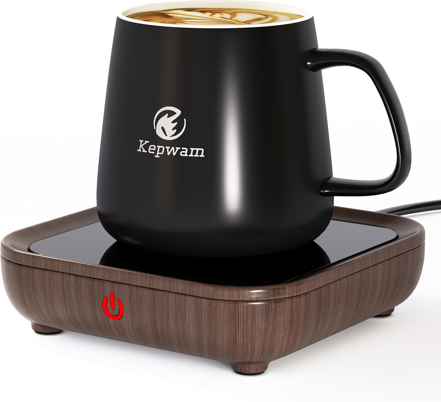 Coffee Mug Warmer & Kepwam Mug Set, Excellent Heating & Highest Temp Setting & Light Indicator, Coffee Warmer for Desk 6H Auto Shut Off, Cup Warmer Plate for Beverage, Gifts for Dads, Fathers