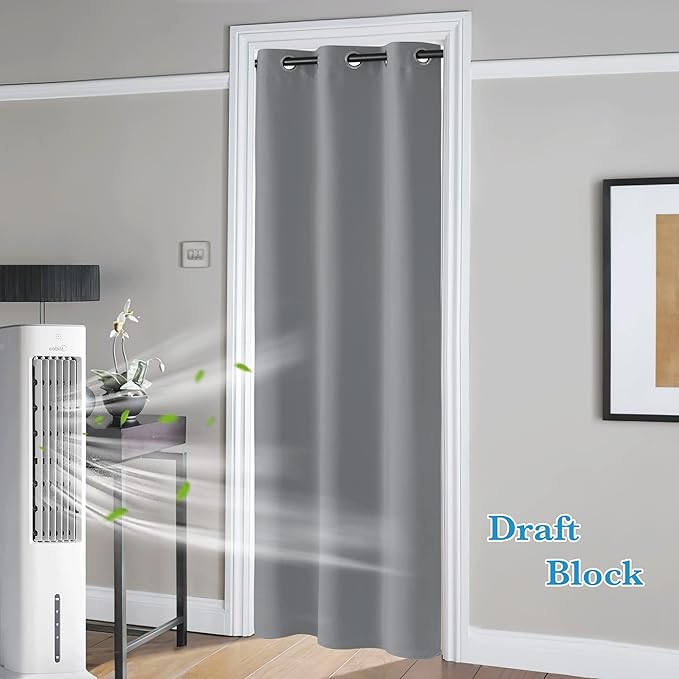 RYB HOME Blackout Curtains Thermal Insulating Privacy Temporary Door Curtains - Image 2