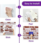 3D Peel and Stick Faux Brick Wall Panels 11.8" x 11.8" 10-Pack, Small - Image 9