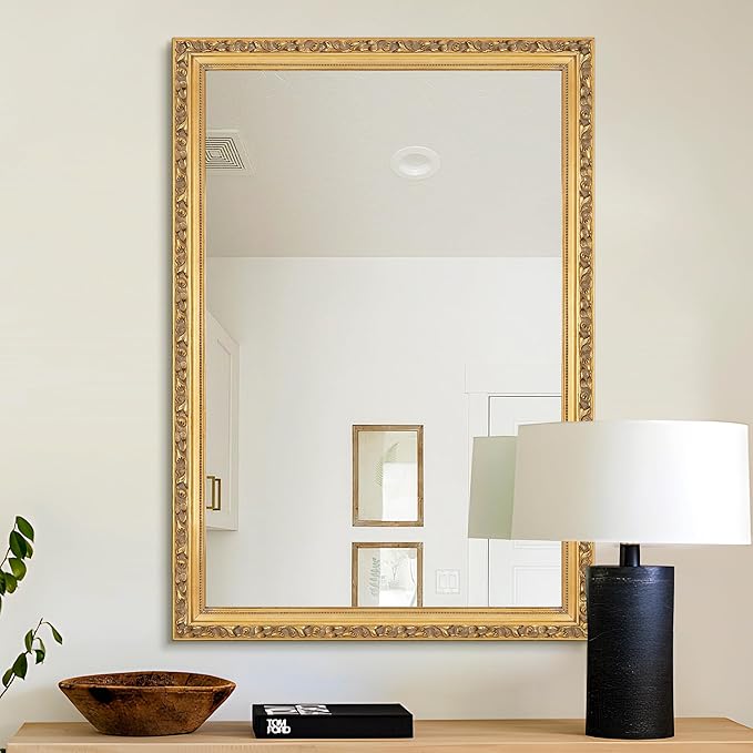 Gold Vintage Mirror, Decorative Mirrors - Image 2