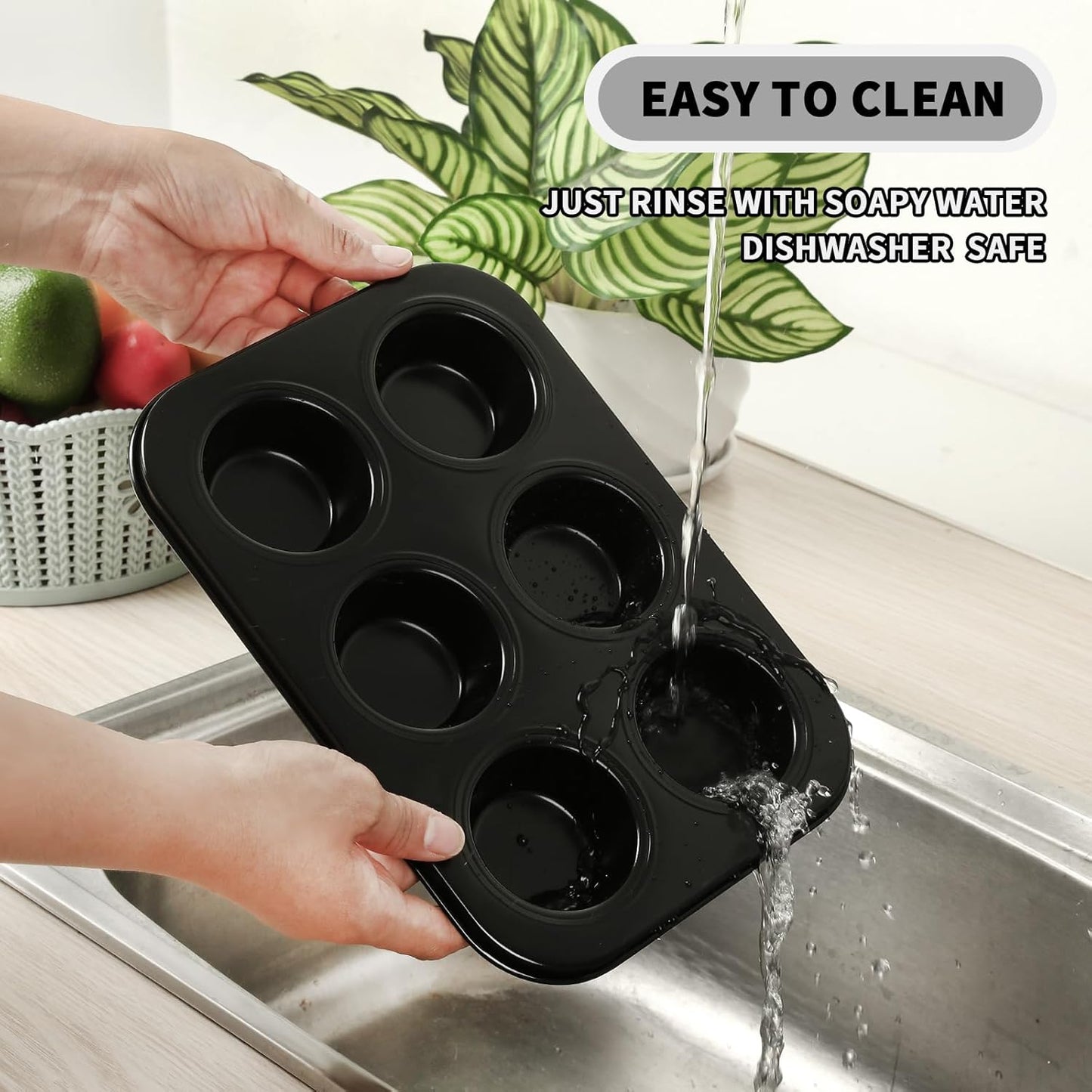 Muffin Baking Pan 2-Pack, Nonstick Premium Carbon Steel Muffin Pan for Baking, Cupcake Tin Cheesecake Pans