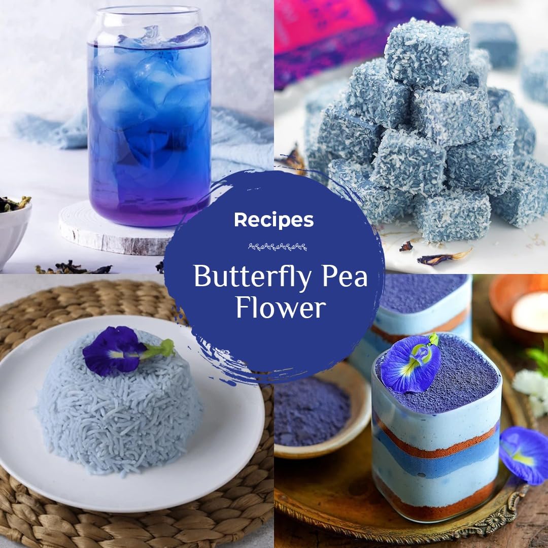 BLUE TEA - Butterfly Pea Flower Tea - 10 Count (Pack of 2) - Pyramid Plant Based Tea Bag | ANTIOXIDANT RICH | Caffeine Free - Detox Tea - Flower Based - Herbal Tea - Non Bitter | Zipper Pack
