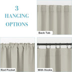 RYB HOME Blackout Curtains for Living Room, Privacy Thermal Insulating Window - Image 2