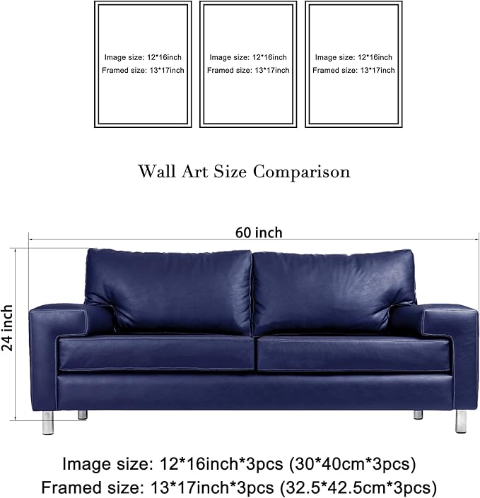 Wieco Art Framed 3 Panels Canvas Prints of Vincent Van Gogh Paintings - Image 6
