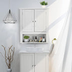 VINGLI Bathroom Wall Cabinet 21"x8.5"x25" Modern White Medicine Wall Mount - Image 8