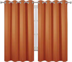 LEMOMO Orange Blackout Curtains 52 x 63 Inch Length/Set of 2 Curtain - Image 2