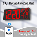 18" Digital Wall Clock Large Display/Bluetooth Sync Time, Large Wall Clock - Image 2