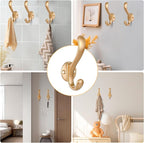 6 Pack Coat Hooks Wall Mount Heavy Duty Utility Retro Double Hooks - Image 5