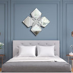 Crushed Diamond Decorative Mirror 22.25x22.25” Diamond Shape Glass Wall Mirror - Image 5