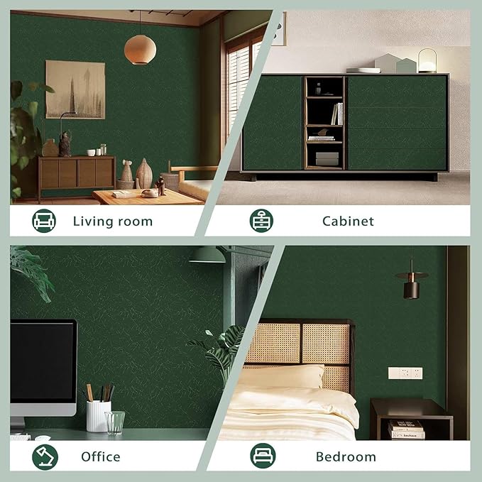Abyssaly Green Wallpaper Peel and Stick 15.7" x 196.8" Silk Embossed Green - Image 5