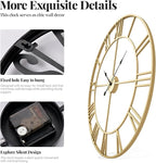 Cuspin Wall Clock Large Gold Clocks 20 Inch, Silent Non-Ticking - Image 4