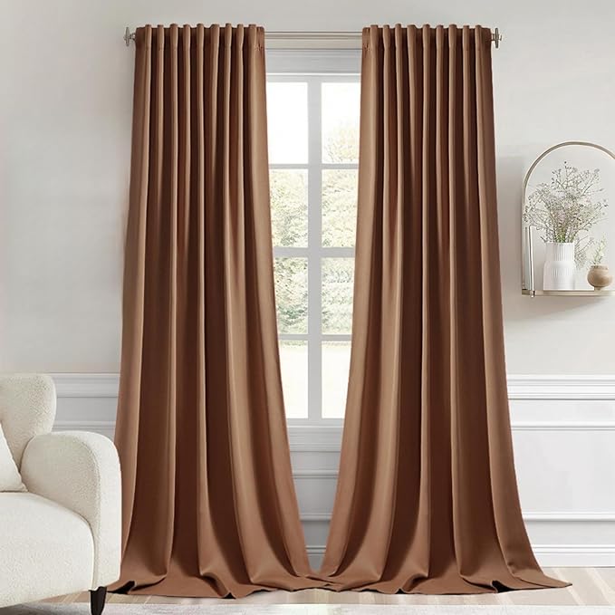 MIULEE Back Tab Blackout Curtains 120 Inch Long 2 Panels Set by MIULEE