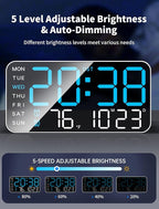 MASHI 8.4''Large Digital Wall Clock, Led Alarm Clock - Image 4
