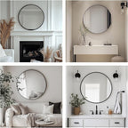 Oruii Black Circle Mirror, 20 inch Round Mirror Metal Frame, Living Room - Image 8