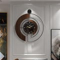 Modern Walnut Marble Dial Wall Clock, Large Wood Metal Frame Silent Non Ticking by VIVIFLYSE