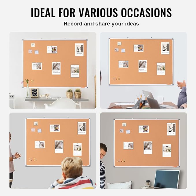 VEVOR 48"x36" Large Cork Board – Wall-Mounted Bulletin Board - Image 7