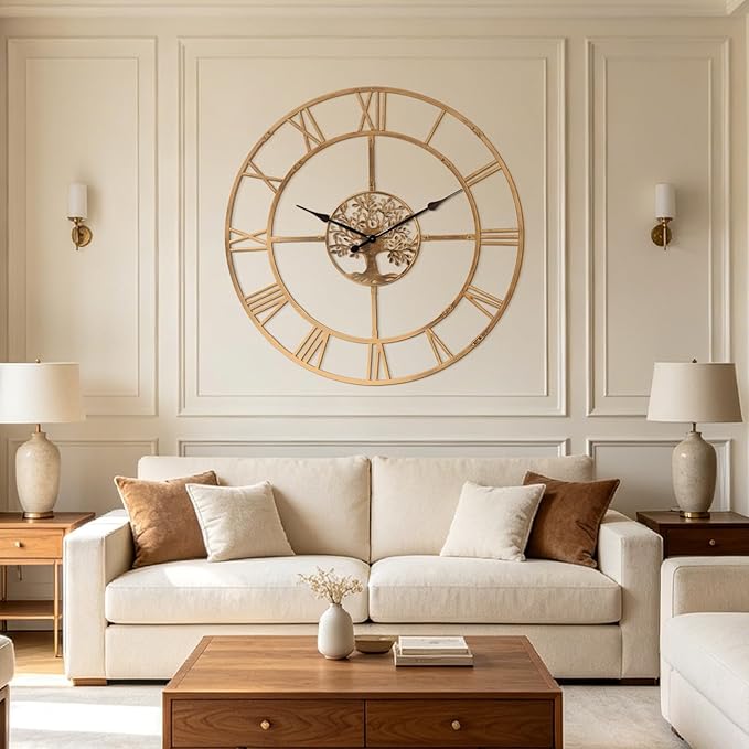 40 Inch Large Wall Clock for Living Room – Bronze Metal Clock - Image 3