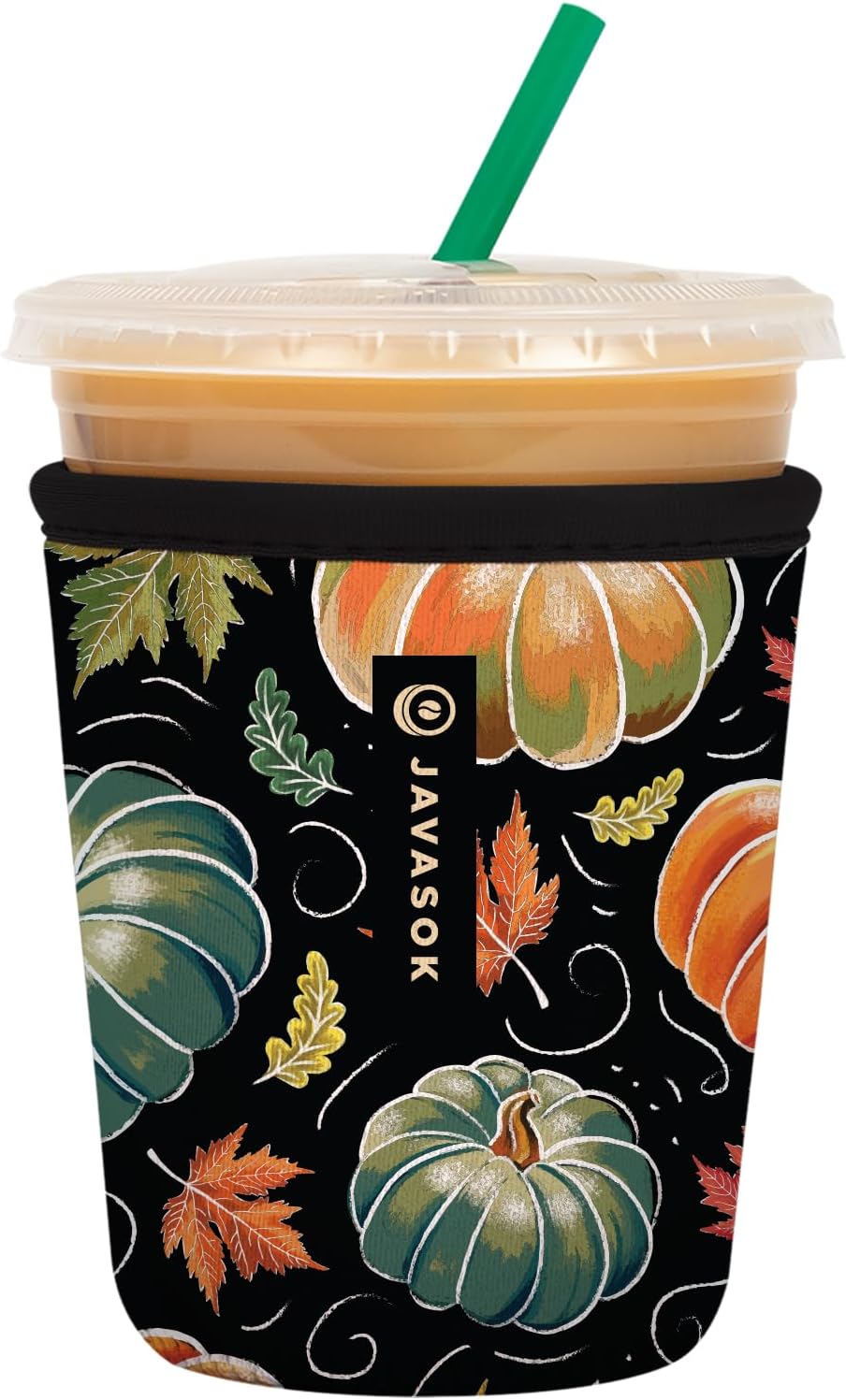 Sok It JavaSok Iced Coffee & Cold Soda Insulated Neoprene Cup Sleeve (Midnight Harvest, Small: 16-20oz)