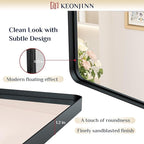 Keonjinn Black Bathroom Mirror for Over Sink, 40 x 30 Inch Rounded Rectangle - Image 3